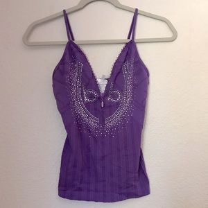 Womens Vibrant Purple Rhinestone Tank by BB Jeans